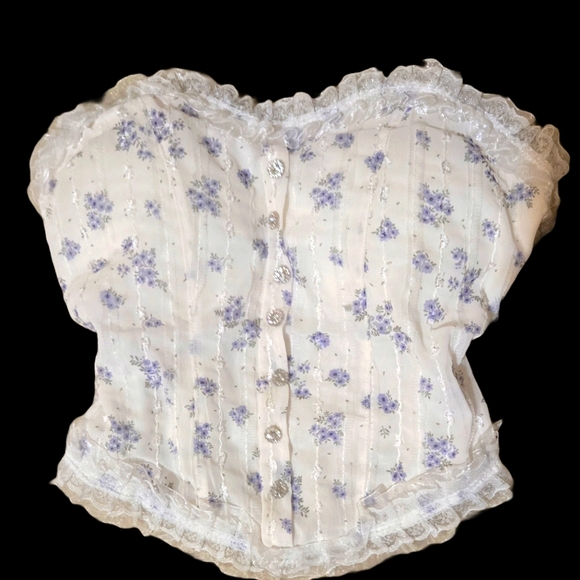 Tops - Floral Lace Trimmed Camisole Top